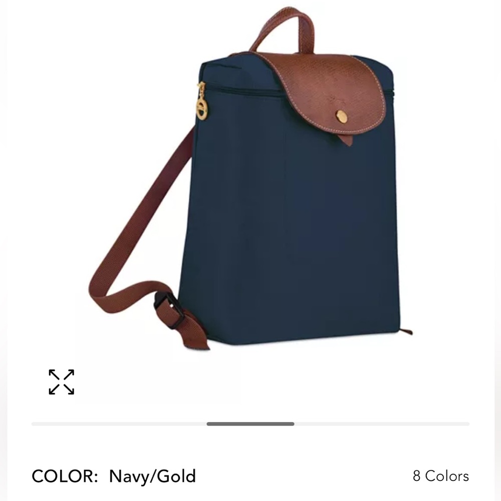 Longchamp Le Pliage Original Classic Backpack in Navy Blue Recycled Canvas
